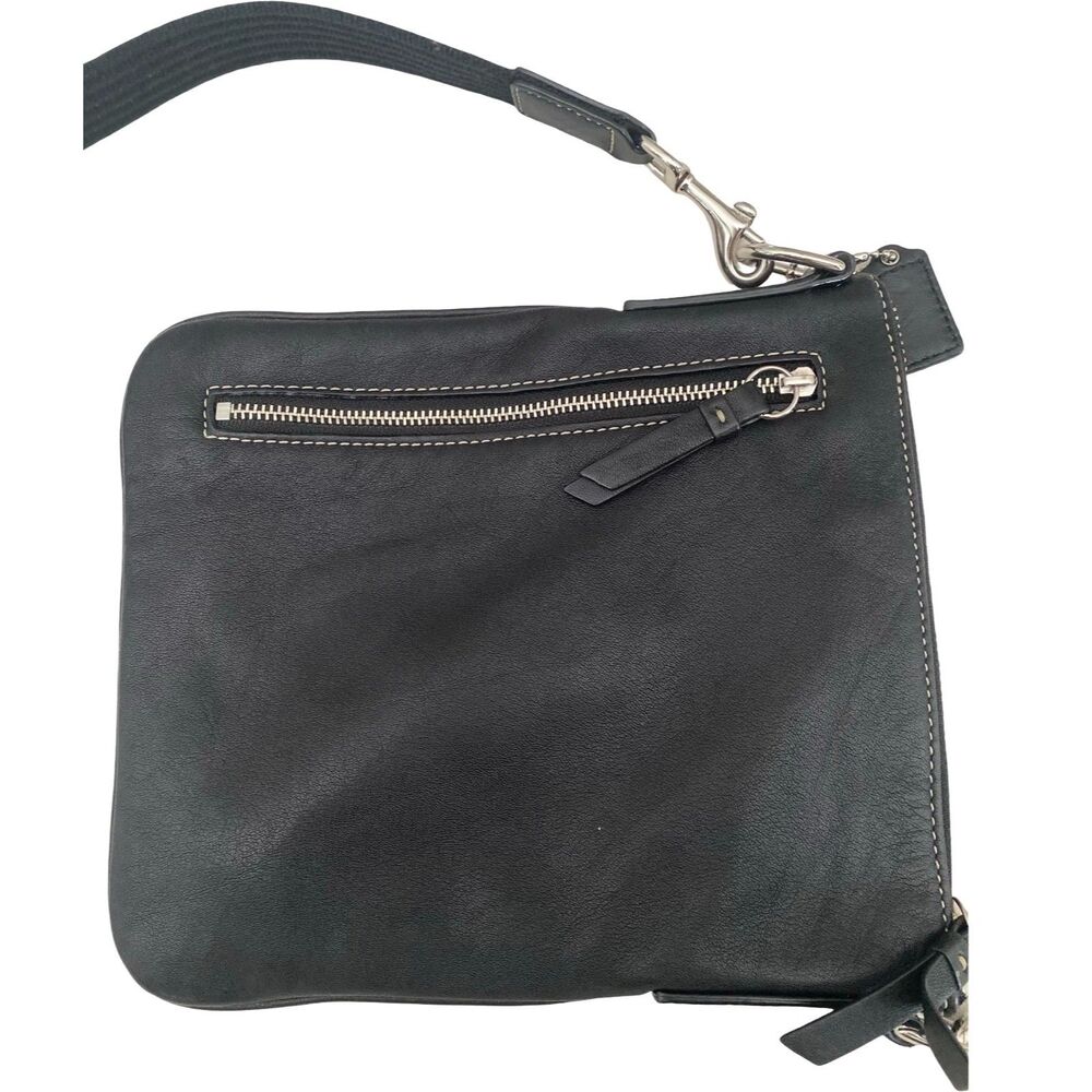 Vintage Coach Black Leather Hamilton Messenger Bag Crossbody - Picture 8 of 8